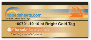 Bright gold Tag for color laser printers