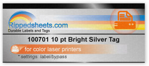 Bright Silver Tag for color  laser printers