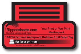 Laser Printable Weatherproof Waterproof Outdoor Laser Printable Tag