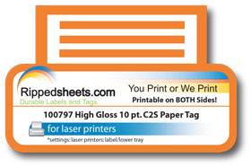 High Gloss Cast Coated 2 Side Laser Printable on both sides ultra smooth Tag