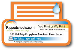 Polypropylene Blockout Label Permanent Adhesive
