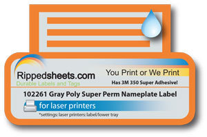 UL Approved Gray Nameplate Label