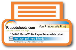 Bright White Matte Paper Label