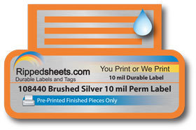 Brushed Silver 10mil Permanent Label