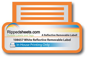 Printed White Reflective Removable Label