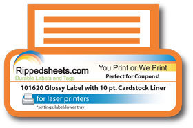 101620 - Glossy Printable Permanent Adhesive Label with 10pt Printable  Cardstock Liner