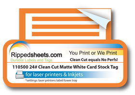 110500 - 24lb Clean Cut Matte White Paper Cardstock Tags