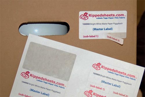 #104900 MATTE PERMANENT PIGGYBACK LABEL