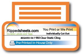 #802450-54 GLOSS STATIC CLING - PREPRINTED ONLY